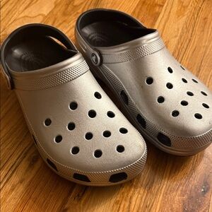 CROCS Metallic Gray Clogs